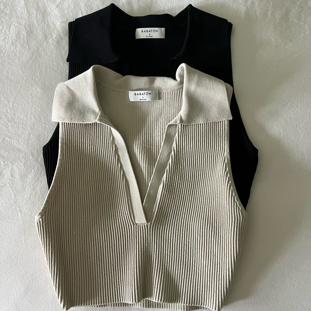 NWOT Aritzia babaton sculpt polo collar top bundle